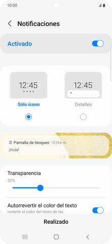 Pulsa los ajustes deseados para activarlos o desactivarlos. Pulsa los ajustes deseados para activarlos o desactivarlos.