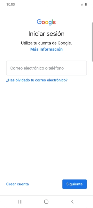 Si no tienes una cuenta de Google, pulsa Crear cuenta y sigue las indicaciones de la pantalla para ver cómo crear una cuenta nueva. Si no tienes una cuenta de Google, pulsa Crear cuenta y sigue las indicaciones de la pantalla para ver cómo crear una cuenta nueva.