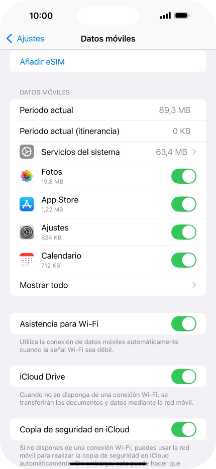Pulsa el indicador junto a las aplicaciones deseadas para activar o desactivar la función. Pulsa el indicador junto a las aplicaciones deseadas para activar o desactivar la función.