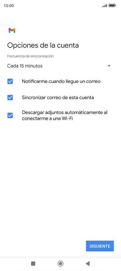 Si aparece en la pantalla esta imagen, tu cuenta de correo electrónico ha sido reconocida y configurada automáticamente. Sigue las indicaciones de la pantalla para introducir más información y terminar la configuración. Si aparece en la pantalla esta imagen, tu cuenta de correo electrónico ha sido reconocida y configurada automáticamente. Sigue las indicaciones de la pantalla para introducir más información y terminar la configuración.