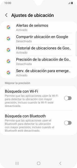 Pulsa Precisión de la ubicación de Go...