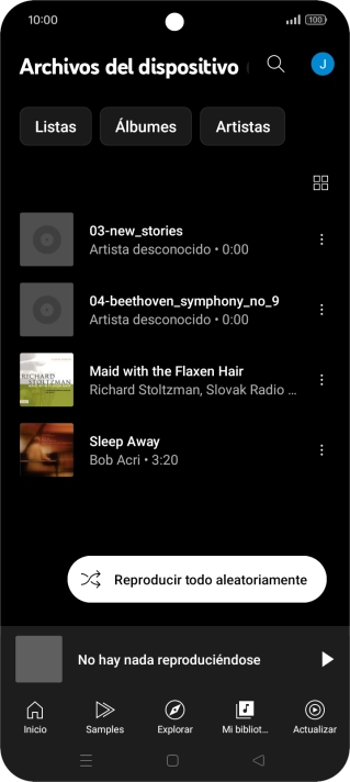 Pulsa el archivo de música deseado. Pulsa el archivo de música deseado.