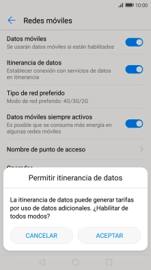 Si activas la función, pulsa ACEPTAR.