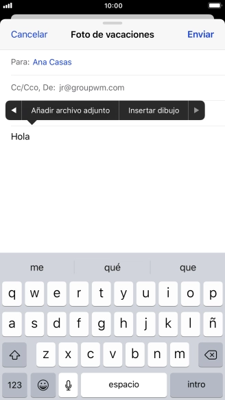 Pulsa Añadir archivo adjunto y sigue las indicaciones de la pantalla para adjuntar un documento. Pulsa Añadir archivo adjunto y sigue las indicaciones de la pantalla para adjuntar un documento.