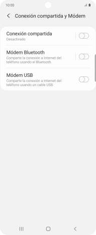Pulsa Conexión compartida.