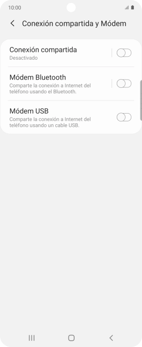 Pulsa Conexión compartida.