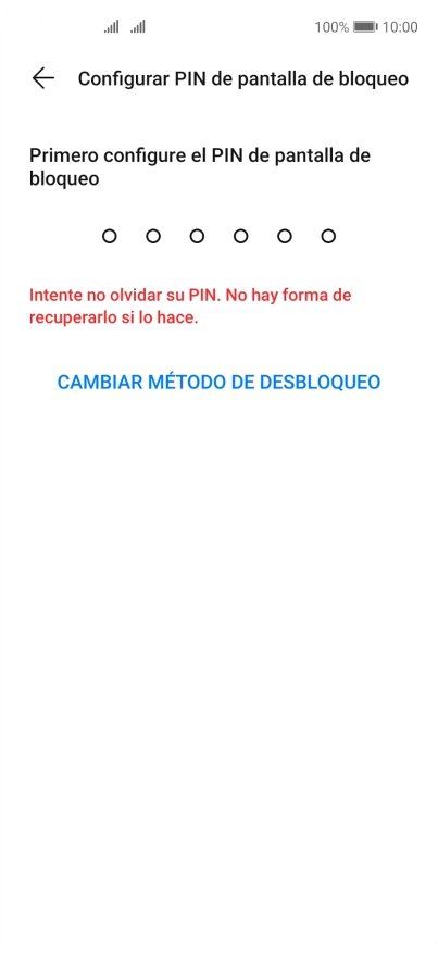 Pulsa CAMBIAR MÉTODO DE DESBLOQUEO. Pulsa CAMBIAR MÉTODO DE DESBLOQUEO.