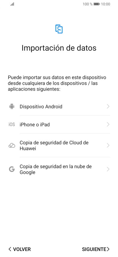 Puedes transferir el contenido de otro teléfono cuando activas tu teléfono por primera vez y cuando lo has restablecido. Cuando aparezca en la pantalla del teléfono esta imagen, ya está listo para la transmisión del contenido del otro teléfono. Puedes transferir el contenido de otro teléfono cuando activas tu teléfono por primera vez y cuando lo has restablecido. Cuando aparezca en la pantalla del teléfono esta imagen, ya está listo para la transmisión del contenido del otro teléfono.
