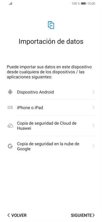 Puedes transferir el contenido de otro teléfono cuando activas tu teléfono por primera vez y cuando lo has restablecido. Cuando aparezca en la pantalla del teléfono esta imagen, ya está listo para la transmisión del contenido del otro teléfono. Puedes transferir el contenido de otro teléfono cuando activas tu teléfono por primera vez y cuando lo has restablecido. Cuando aparezca en la pantalla del teléfono esta imagen, ya está listo para la transmisión del contenido del otro teléfono.