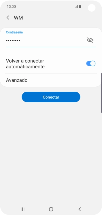 Introduce la contraseña de la red wifi y pulsa Conectar.