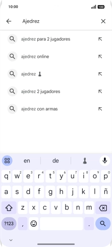 Introduce el nombre del tema o de la app y pulsa el icono de búsqueda. Introduce el nombre del tema o de la app y pulsa el icono de búsqueda.