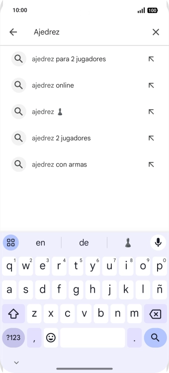 Introduce el nombre del tema o de la app y pulsa el icono de búsqueda. Introduce el nombre del tema o de la app y pulsa el icono de búsqueda.