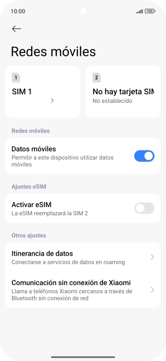 Pulsa el nombre de la tarjeta SIM. Pulsa el nombre de la tarjeta SIM.