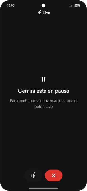 Para retomar la conversación, pulsa el icono de retomar conversación. Para retomar la conversación, pulsa el icono de retomar conversación.