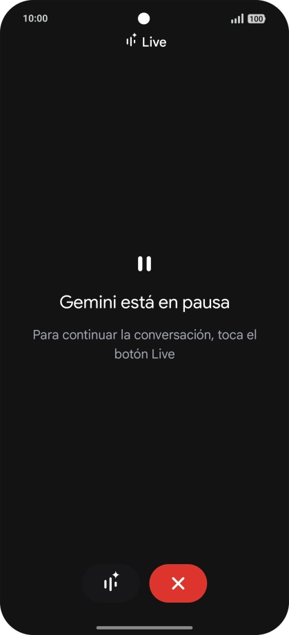 Para retomar la conversación, pulsa el icono de retomar conversación. Para retomar la conversación, pulsa el icono de retomar conversación.