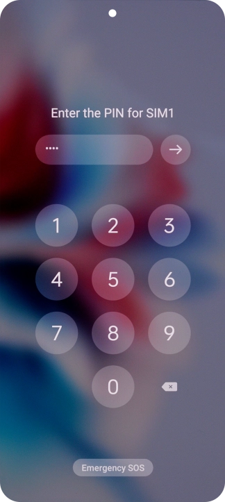 Si tu tarjeta SIM está bloqueada, introduce el código PIN y pulsa la flecha hacia la derecha. Si tu tarjeta SIM está bloqueada, introduce el código PIN y pulsa la flecha hacia la derecha.