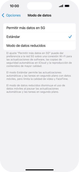 Pulsa el ajuste deseado.