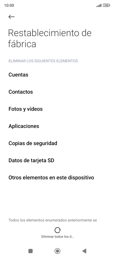 Pulsa Eliminar todos los d.... Pulsa Eliminar todos los d....