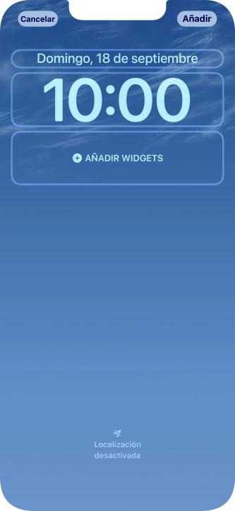 Si deseas personalizar la vista de la fecha en la pantalla de bloqueo, pulsa el widget de la fecha y sigue las indicaciones de la pantalla para seleccionar la vista de widgets deseada. Si deseas personalizar la vista de la fecha en la pantalla de bloqueo, pulsa el widget de la fecha y sigue las indicaciones de la pantalla para seleccionar la vista de widgets deseada.