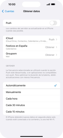 Si desactivas la función, pulsa el ajuste deseado. Si desactivas la función, pulsa el ajuste deseado.