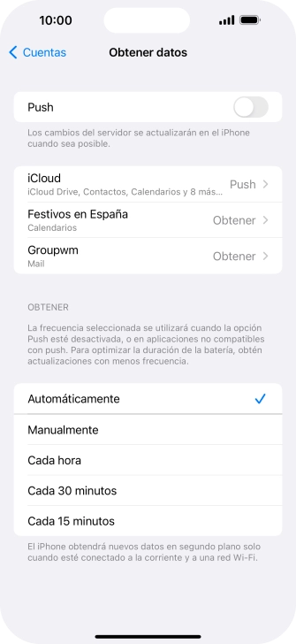 Si desactivas la función, pulsa el ajuste deseado. Si desactivas la función, pulsa el ajuste deseado.