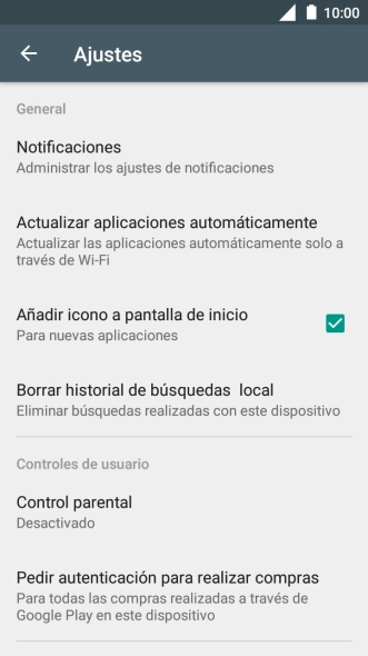 Pulsa Actualizar aplicaciones automáticamente.