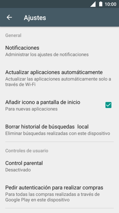 Pulsa Actualizar aplicaciones automáticamente.
