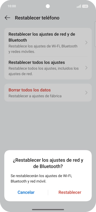 Pulsa Restablecer.