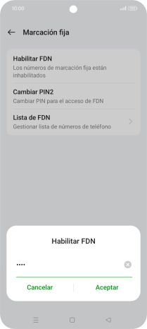 Introduce el código PIN2 y pulsa Aceptar. Introduce el código PIN2 y pulsa Aceptar.