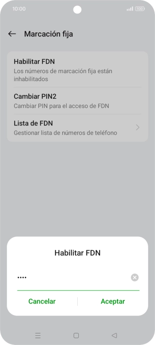 Introduce el código PIN2 y pulsa Aceptar. Introduce el código PIN2 y pulsa Aceptar.