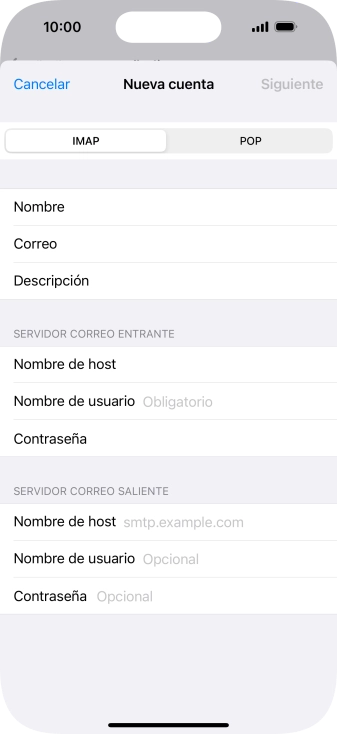 Pulsa Nombre de usuario e introduce el nombre de usuario de tu cuenta de correo electrónico.