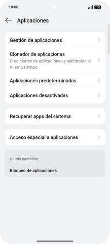 Pulsa Gestión de aplicaciones. Pulsa Gestión de aplicaciones.