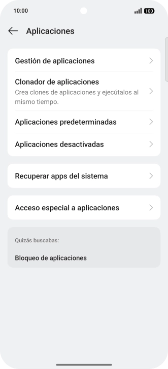 Pulsa Gestión de aplicaciones. Pulsa Gestión de aplicaciones.