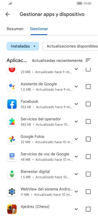 Pulsa la app deseada.
