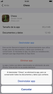 Pulsa Desinstalar app. Pulsa Desinstalar app.