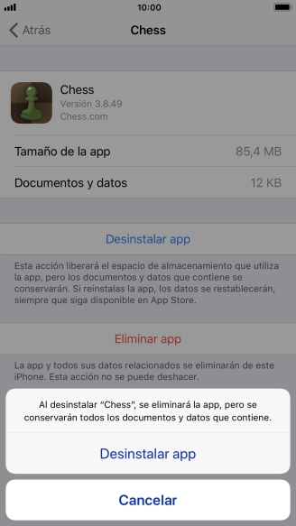 Pulsa Desinstalar app. Pulsa Desinstalar app.
