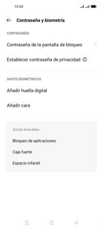Pulsa Contraseña de la pantalla de bloqueo e introduce el código de seguridad extra que has creado anteriormente. Pulsa Contraseña de la pantalla de bloqueo e introduce el código de seguridad extra que has creado anteriormente.