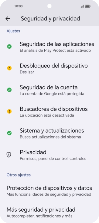 Pulsa Más seguridad y privacidad. Pulsa Más seguridad y privacidad.