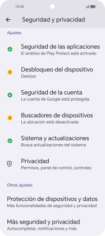 Pulsa Más seguridad y privacidad. Pulsa Más seguridad y privacidad.