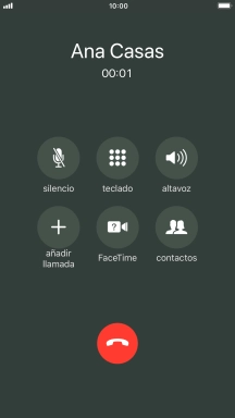 Pulsa el icono de finalizar llamadas para colgar.