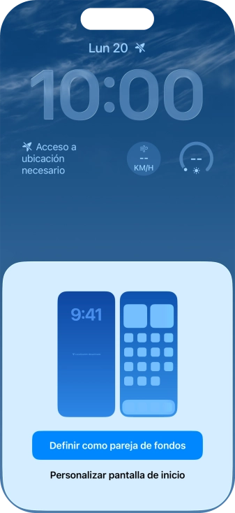 Si deseas utilizar el mismo tema de color en la pantalla de inicio, pulsa Definir como pareja de fondos. Si deseas utilizar el mismo tema de color en la pantalla de inicio, pulsa Definir como pareja de fondos.