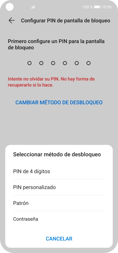 Pulsa el código de seguridad deseado y sigue las indicaciones de la pantalla para crear un código de seguridad del teléfono adicional. Pulsa el código de seguridad deseado y sigue las indicaciones de la pantalla para crear un código de seguridad del teléfono adicional.