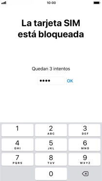 Si es necesario desbloquear la tarjeta SIM, introduce el código PIN y pulsa OK. Si es necesario desbloquear la tarjeta SIM, introduce el código PIN y pulsa OK.