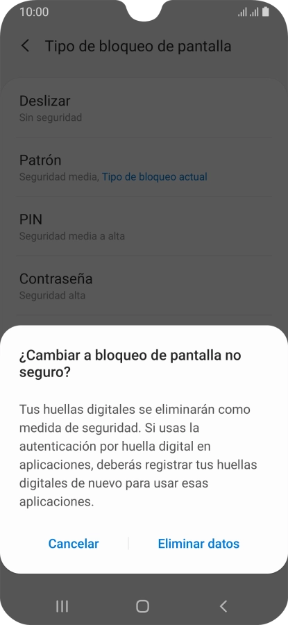 Pulsa Eliminar datos. Pulsa Eliminar datos.