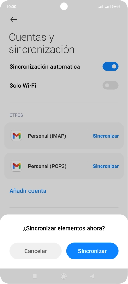 Si activas la función, pulsa Sincronizar. Si activas la función, pulsa Sincronizar.