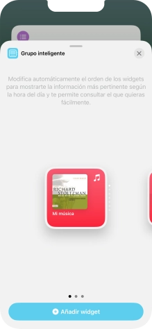 Desliza el dedo hacia la derecha o hacia la izquierda por la pantalla para seleccionar el tamaño de widget deseado. Desliza el dedo hacia la derecha o hacia la izquierda por la pantalla para seleccionar el tamaño de widget deseado.