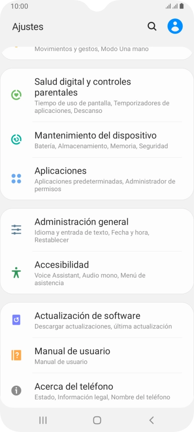 Pulsa Actualización de software.