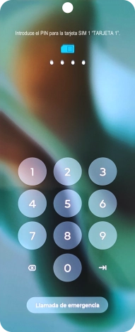Si tu tarjeta SIM está bloqueada, introduce el código PIN y pulsa la flecha hacia la derecha. Si tu tarjeta SIM está bloqueada, introduce el código PIN y pulsa la flecha hacia la derecha.