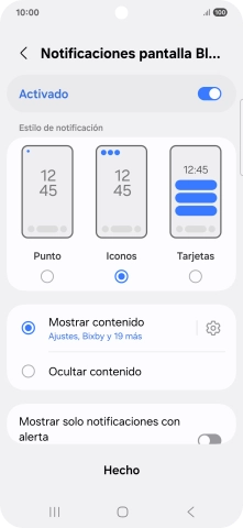 Pulsa los ajustes deseados para activarlos o desactivarlos. Pulsa los ajustes deseados para activarlos o desactivarlos.