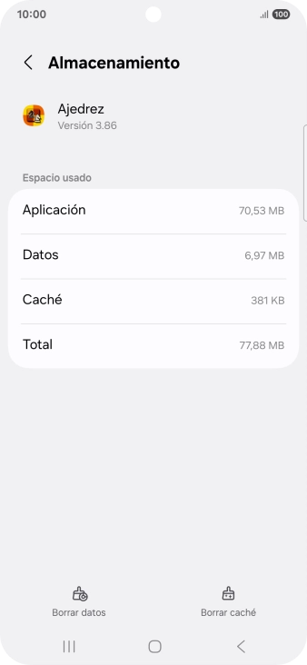 Pulsa Borrar caché.